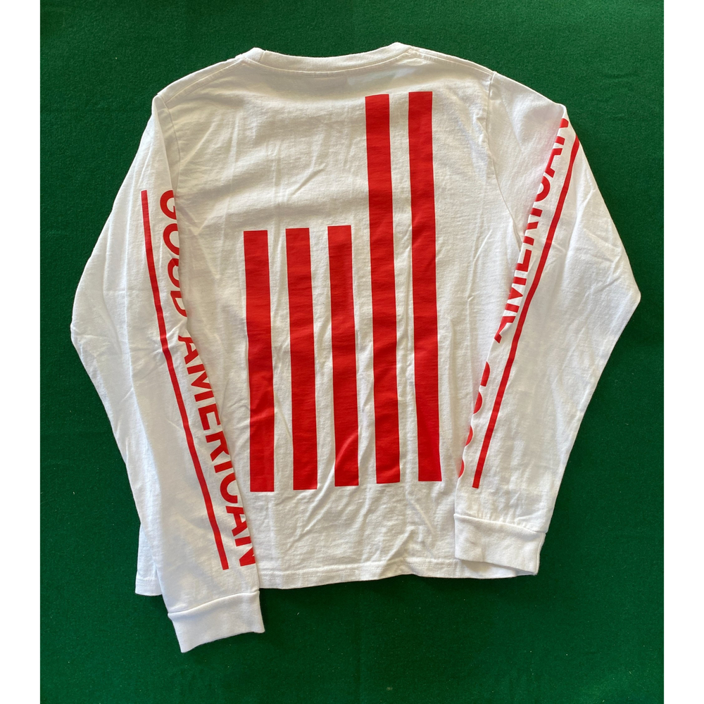 Good American Long Sleeve White Red American Flag Size 4 Womens